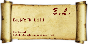 Buják Lili névjegykártya